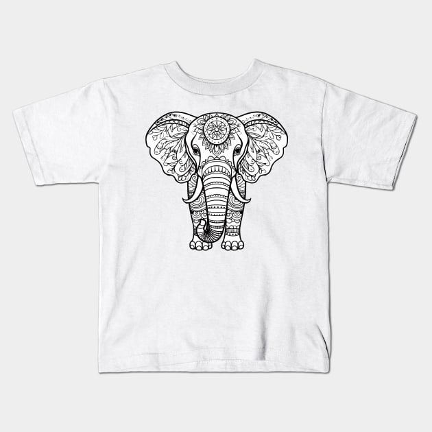 Color Your Own - Elephant Kids T-Shirt by dkid